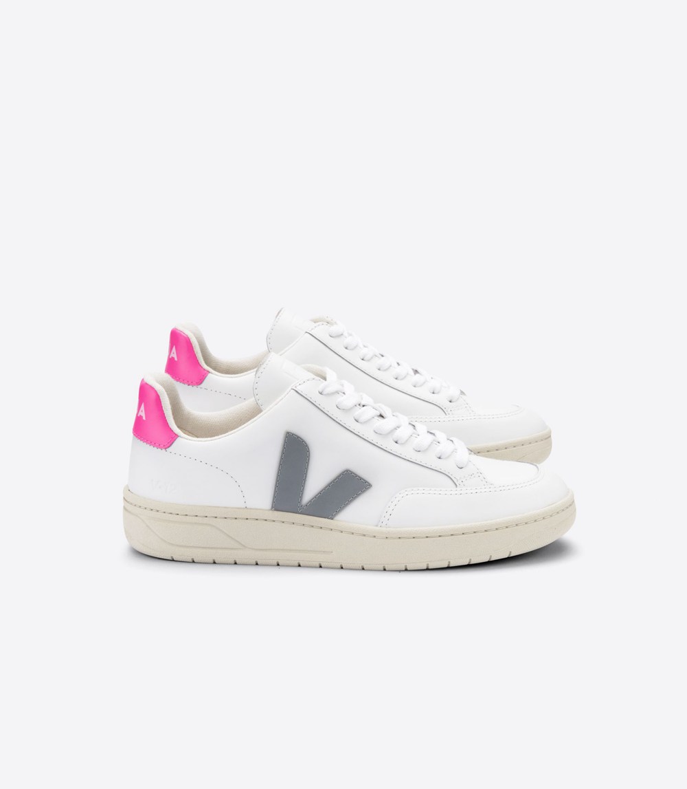 Tenis Veja Mujer - V-12 Cuero - Blancos - 807IKVWBE